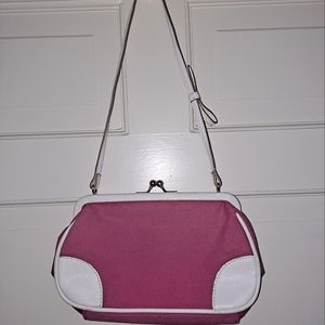 Relativity pink white handbag purse clutch bag wallet travel feminine pretty